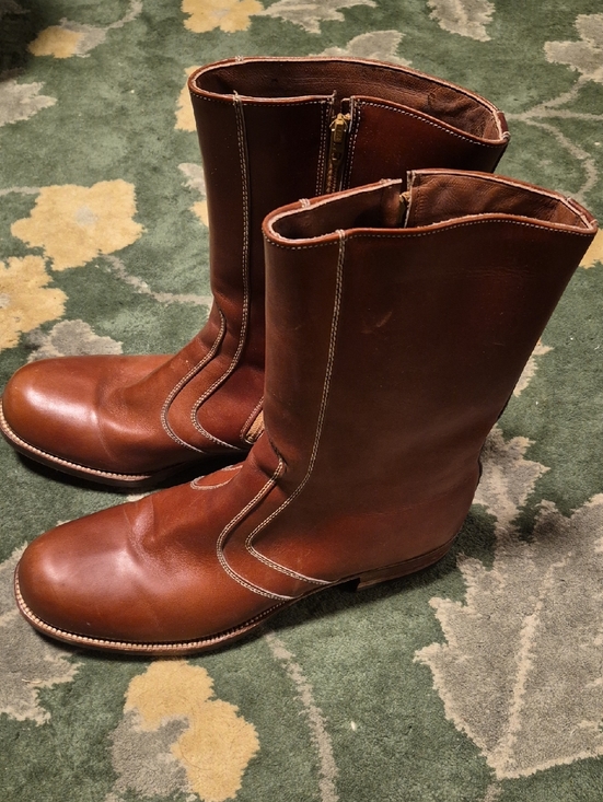 breather wright Other - Men's Brown Leather Zip-Front Work Boots